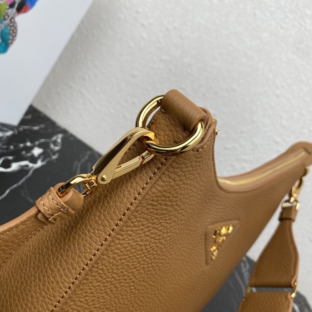 Prada Soft Leather Handbag Shoulder Bag Caramel 1BC178